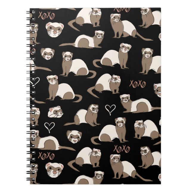 Love Ferrets - Black Notebook (Front)