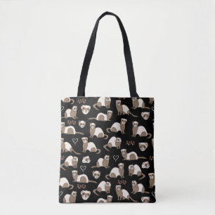 Love Ferrets - Black Tote Bag