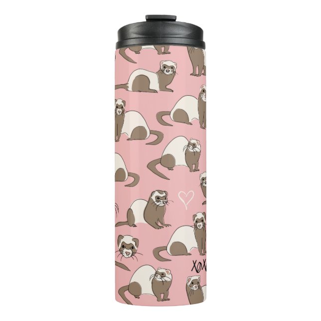 Love Ferrets - Pink Thermal Tumbler (Front)
