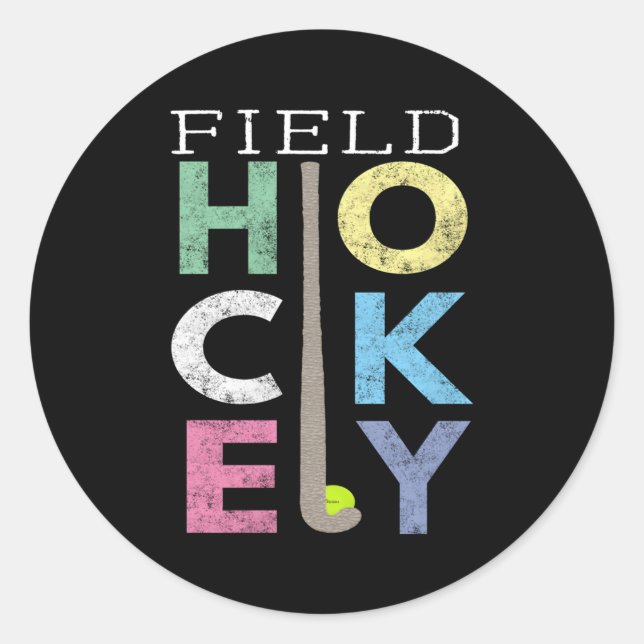 Love Field Hockey Fun Product Classic Round Sticker (Front)