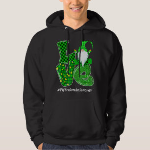 Love Fifth Grade Gnome St Patricku2019s Day Green Hoodie