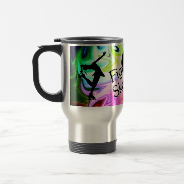 love figure skating, groovy, psychedelic, mug (Left)