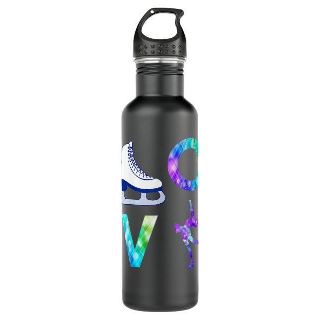 Love Figure Skating Ice Skater Girls 710 Ml Water Bottle (Front)
