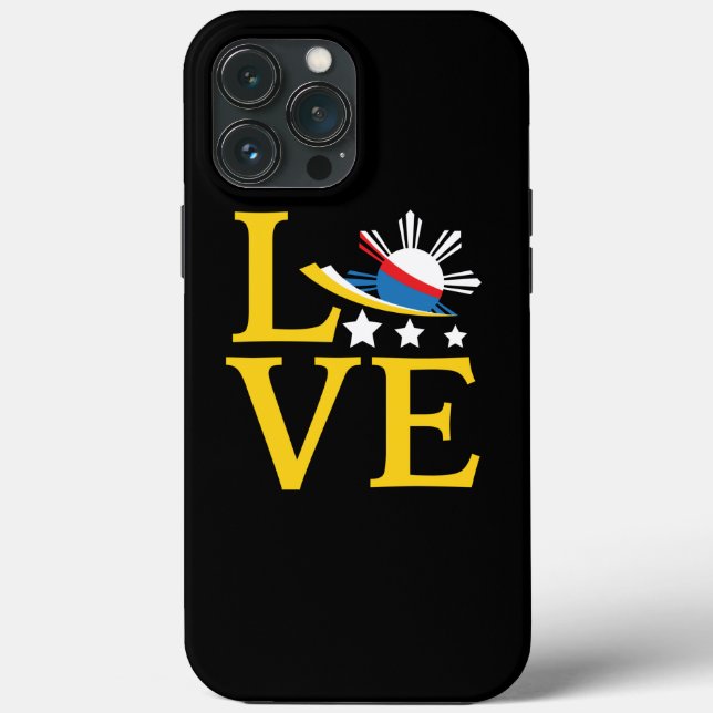 Love - Filipino Flag Typography Art Case-Mate iPhone Case (Back)