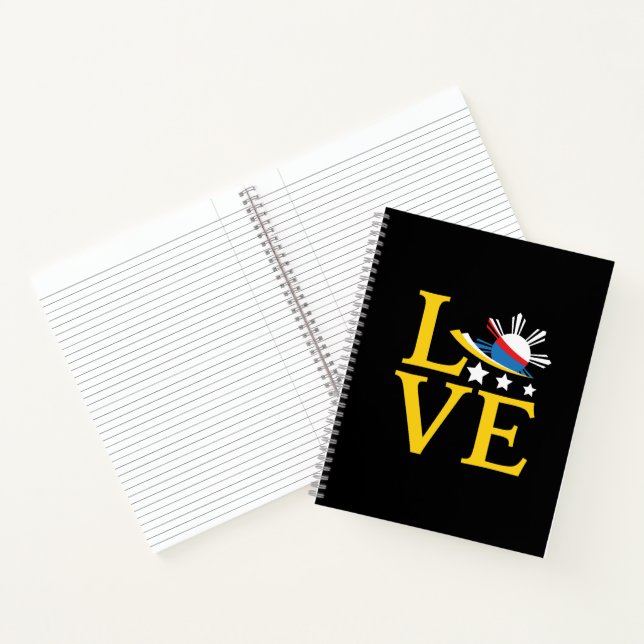 Love - Filipino Flag Typography Art Notebook (Inside)