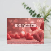 Love-Filled Be My Valentine Flat Romantic Card