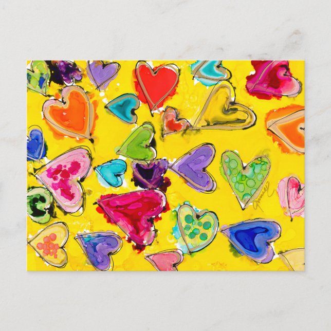 Love Filled Hearts Postcard (Front)
