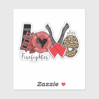 LOVE Firefighter Sticker