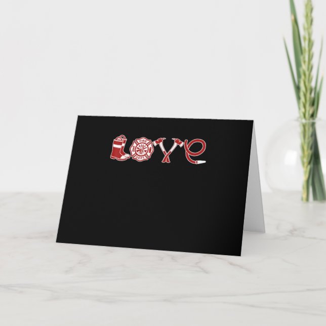 Love Firefighter Valentines Day | Firefighter Wife Holiday Card (Front)