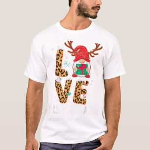 Love First Grade Leopard Reindeer Santa Christmas T-Shirt