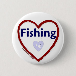 Love Fishing 6 Cm Round Badge