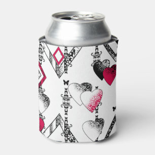 Love, fishnet, patchwork can cooler