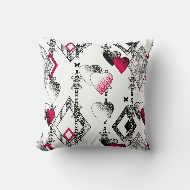 Love, fishnet, patchwork cushion (Front)