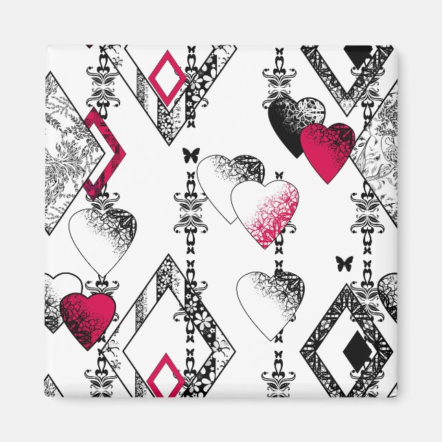 Love, fishnet, patchwork magnet (Front)
