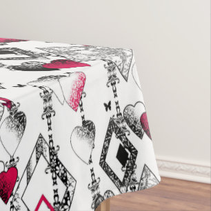 Love, fishnet, patchwork tablecloth