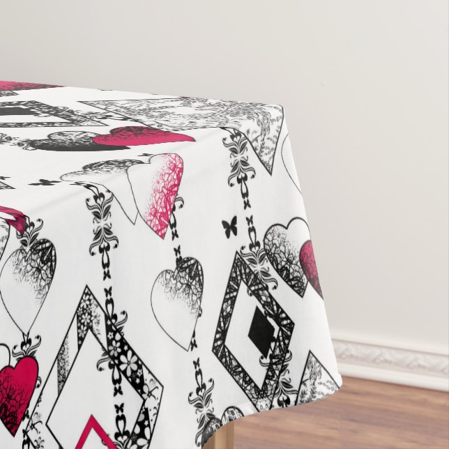 Love, fishnet, patchwork tablecloth (In Situ)