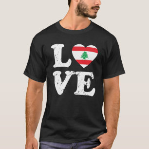 Love Flag of Lebanon Costume Lebanese Mum Dad T-Shirt