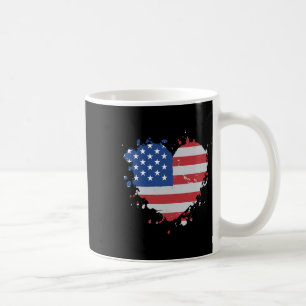 Love Flag Usa Heart 4th Of July American Proud Gir Coffee Mug