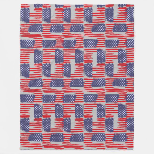 LOVE FLAG USA/USA TEXT BRUSH STROKE BY MASANSER P FLEECE BLANKET (Front)