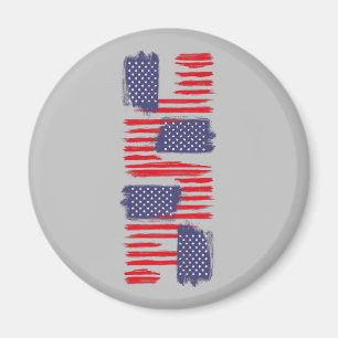 LOVE FLAG USA/USA TEXT BRUSH STROKE BY MASANSER P MAGNET