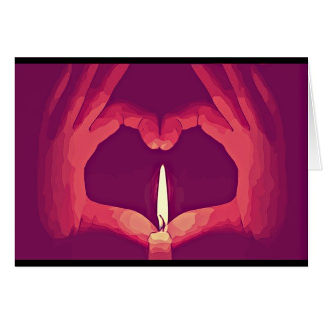 Love Flames Greeting Card (Front Horizontal)