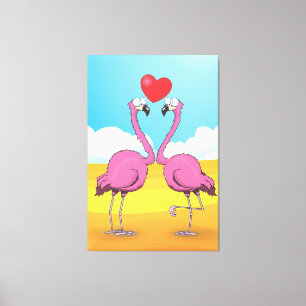 Love Flamingos Canvas Print