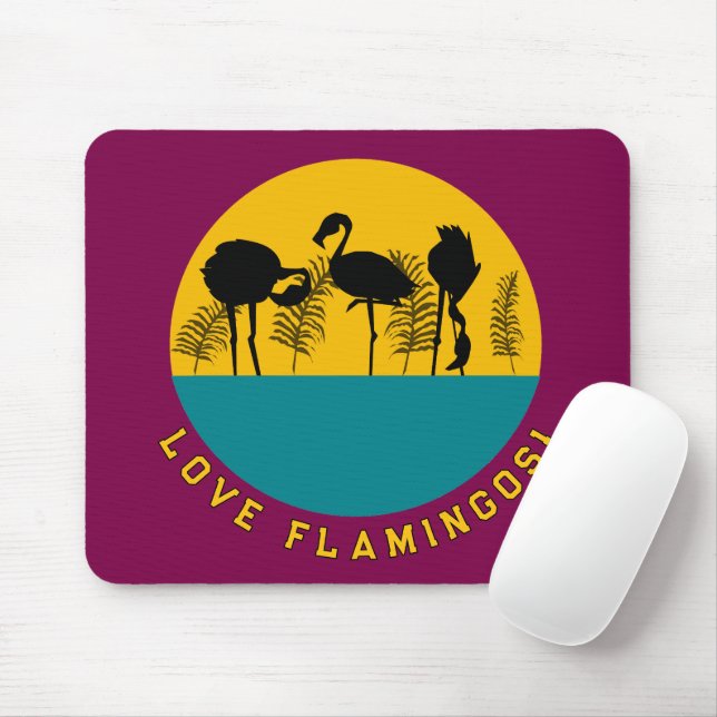 Love flamingos! mouse mat (With Mouse)