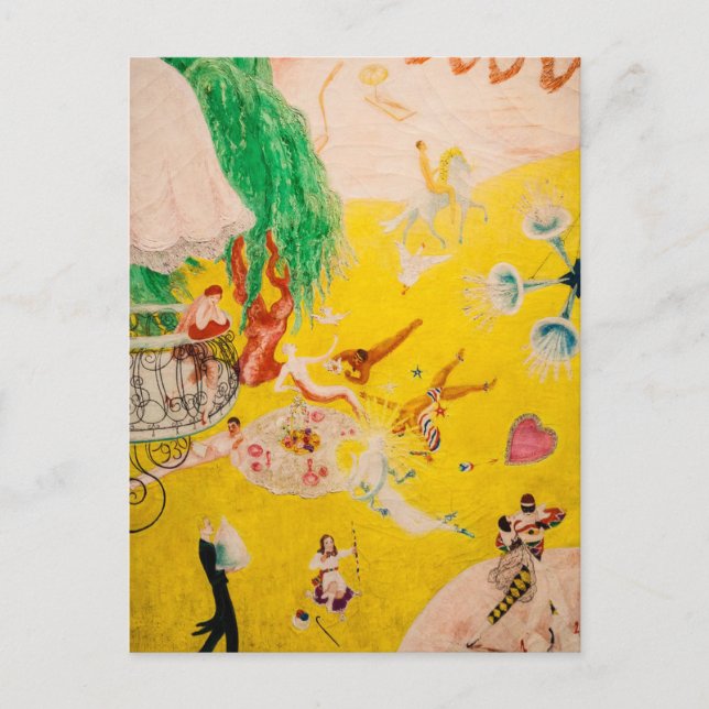 Love Flight of a Pink Candy Heart by Stettheimer Postcard (Front)