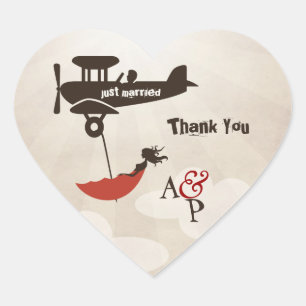 LOVE FLIGHT Thank You Wedding Sticker
