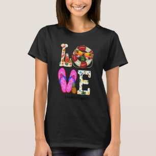 Love Flips Flop Watermelon Lunch Lady Off Duty Sum T-Shirt