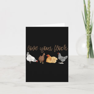 Love Flock Chicken Hen Watercolor Farm House Mama Card