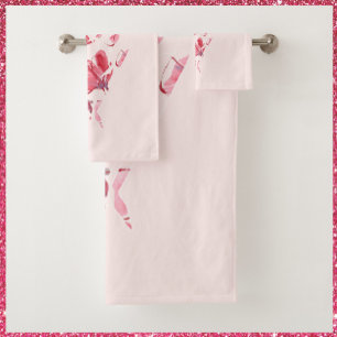 Love Floral Heart Bath Towel Set