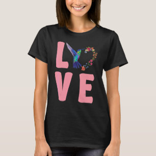 Love Floral Hummingbirds  Bird Watching Hummingbir T-Shirt