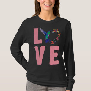 Love Floral Hummingbirds  Bird Watching Hummingbir T-Shirt