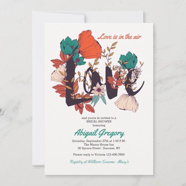 Love Floral Invitation (Front)