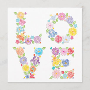 LOVE Floral Invitation