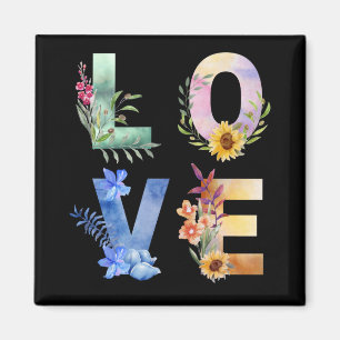 LOVE FLORAL LOVERS GIFTS MAGNET