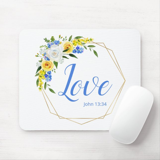 Love Floral Mouse Mat (With Mouse)