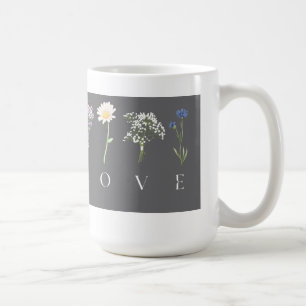 LOVE Floral – Romantic Botanical Print Coffee Mug