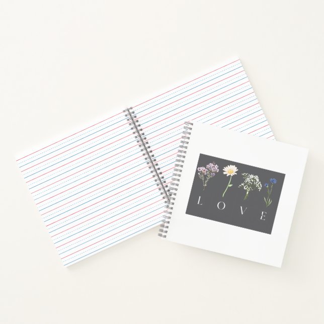 LOVE Floral  – Romantic Botanical Print Notebook (Inside)