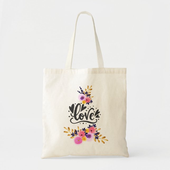 Love Floral Tote Bag (Front)
