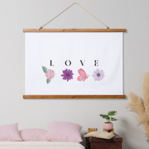 LOVE Floral Wall Art – Romantic Botanical Print 