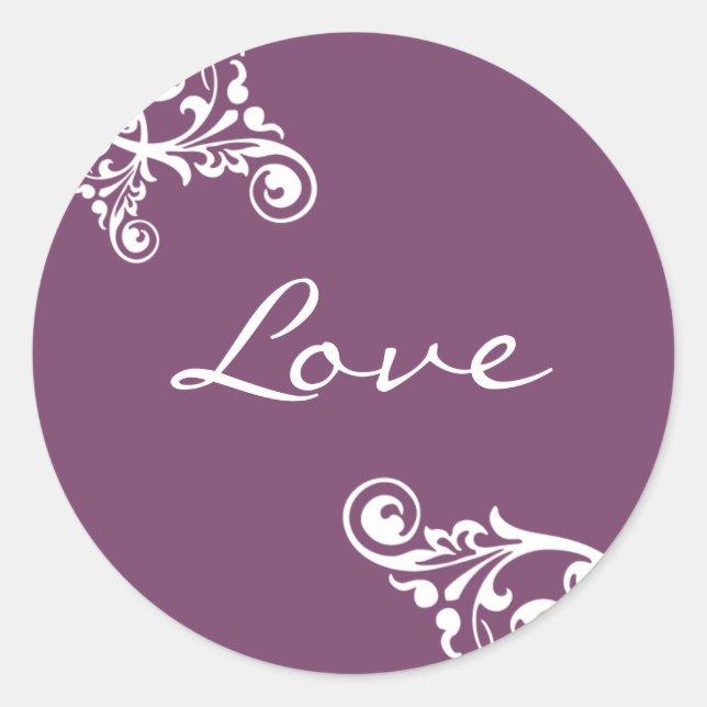 Love Flourish Envelope Sticker Seal (Front)