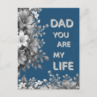 LOVE FLOWER GIFT FOR FATHER POSTCARD