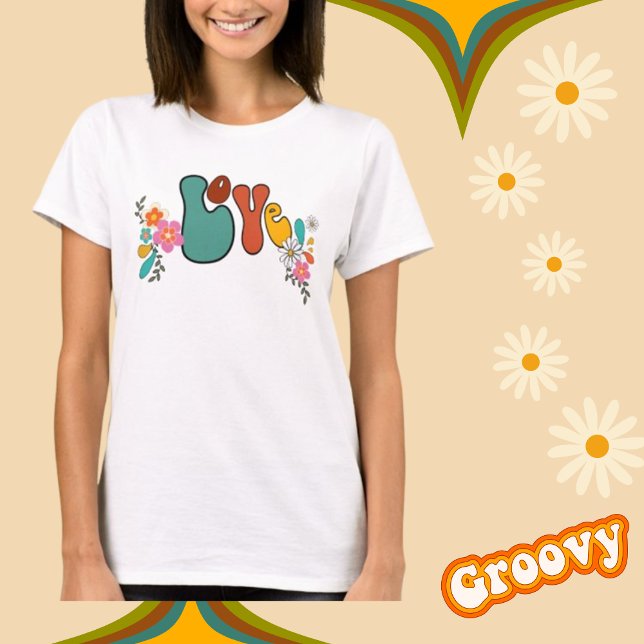 Love Flower Power 70's Inspired  T-Shirt (Creator Uploaded)