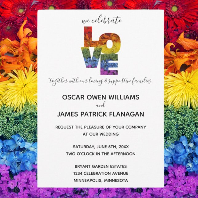LOVE Flower Same-Sex Wedding Collection Invitation (Creator Uploaded)