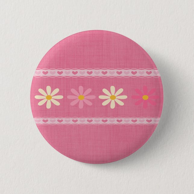 Love Flowers 6 Cm Round Badge (Front)