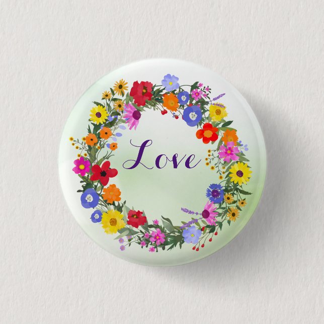 Love Flowers Custom Buttons (Front)
