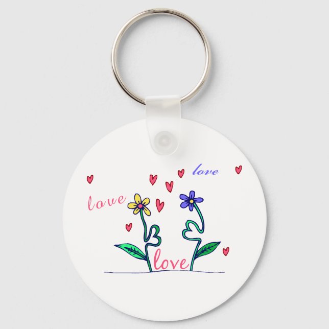 Love Flowers Key Ring (Front)