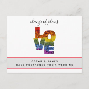 LOVE Flowers Same-Sex Change of Plans Postcard